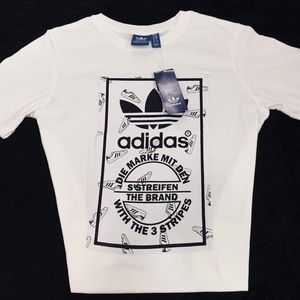 🚨NWT🚨 WHITE ADIDAS TREFOIL TEE SHIRT